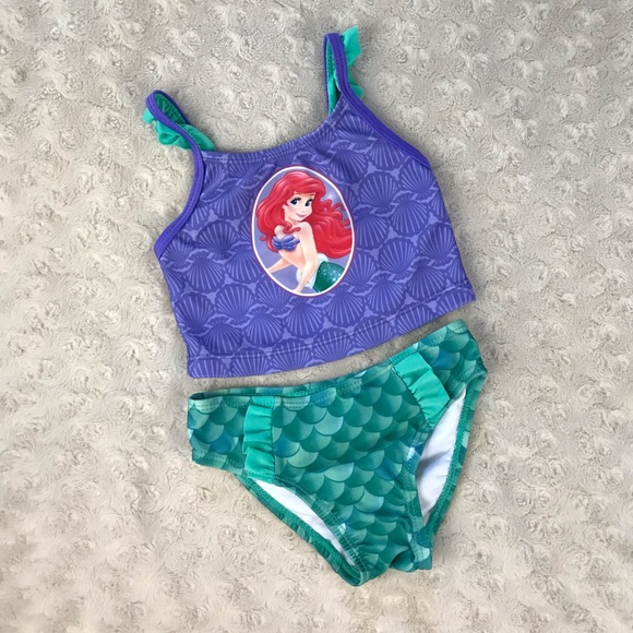 Disney Princess Ariel The Little Mermaid Swimsuit - Picture 2 of 4